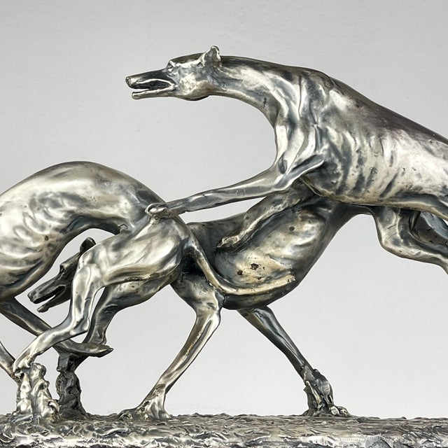 Vintage Silver Sculpture of Racing Greyhounds by Angelo Schiavon, Italy, 1950s For Sale - Image 10 of 15