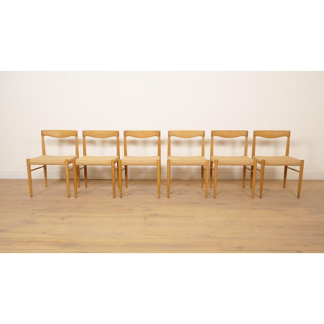 Vintage Oak Dining Chairs by H.W. Klein for Bramin, 1950s, Set of 6 For Sale - Image 16 of 16