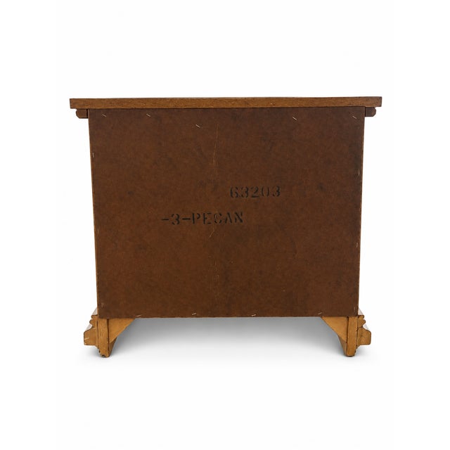 1970s Spanish Mediterranean Revival Carved Pecan Two-Drawer Nightstand For Sale In Las Vegas - Image 6 of 6