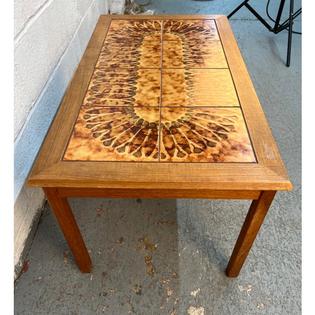 Mid-Century 1960's Danish Tile Top Coffee Table For Sale - Image 11 of 13