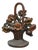 Antique Victorian Red Cast Iron Figural Painted Floral Bouquet Basket Door Stop For Sale