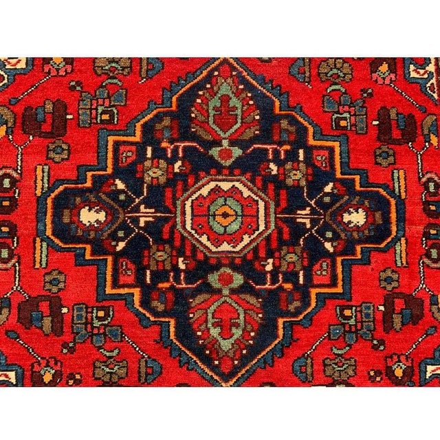 Authentic Hand Knotted Vintage Hamidoun Wool Area Rug 6.3 X 3.10 Ft For Sale - Image 9 of 13