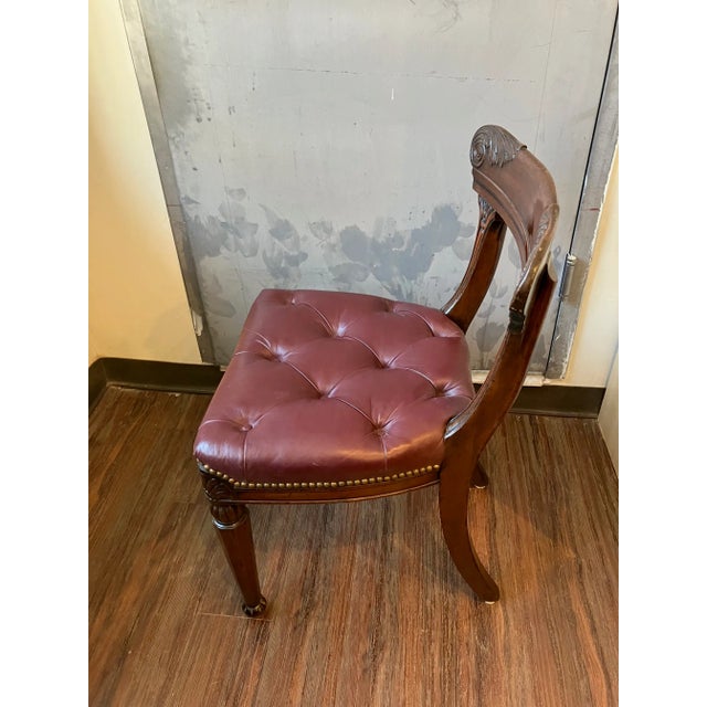Early 19th Century Regency Red Leather and Mahogany Side Chairs, Set of Three For Sale - Image 9 of 9