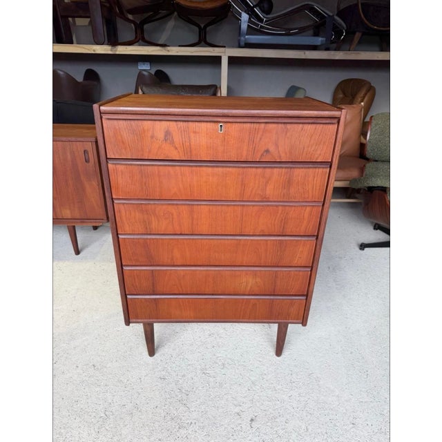Mid-Century Danish Chest of Drawers in Teak For Sale - Image 9 of 18