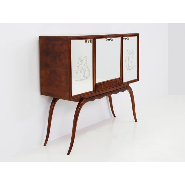 Bar with Slender Legs and Mirrored Interior attributed to Guglielmo Ulrich, Italy, 1952 For Sale - Image 14 of 14