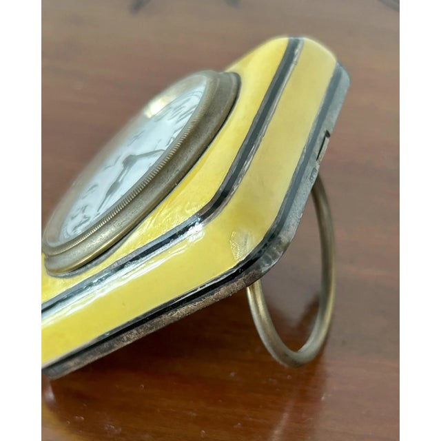 Glass Art Deco Table Clock with Enamels, 1930s For Sale - Image 7 of 15
