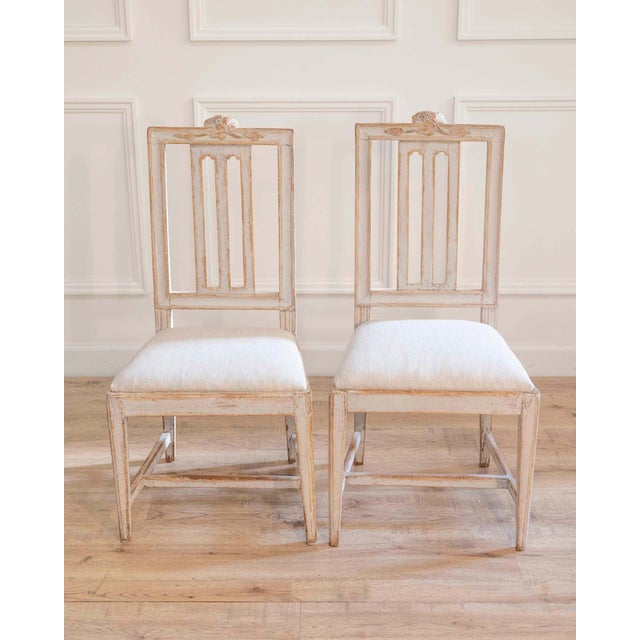 A rare pair of period Swedish Gustavian chairs, signed by Carl Johan Wadström (active 1758–1816) and manufactured in...