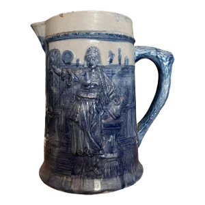 Antique Blue Salt Glaze Flemish Jug