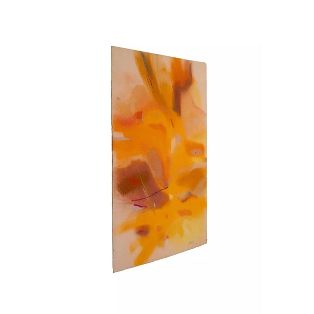 Late 20th Century Helen Bershad Rosetta Earth I Diptych Signed Postmodern Pastels 1978 Unframed For Sale - Image 5 of 12