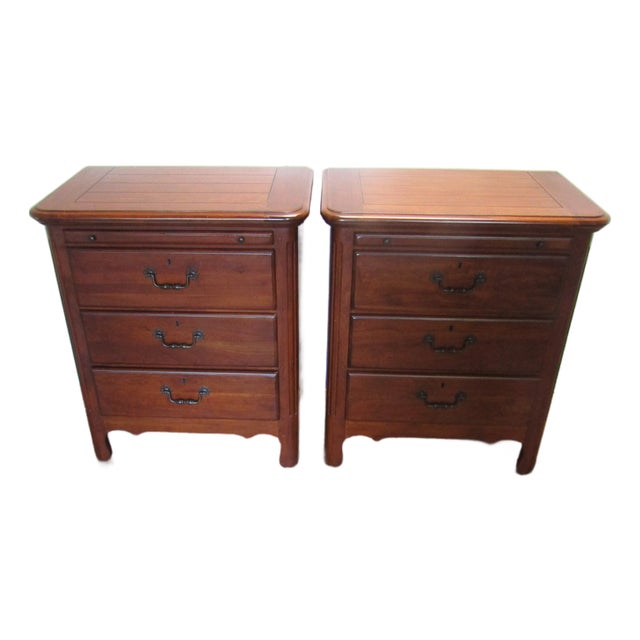 Pennsylvania House Solid Cherry French Style Pair of Nightstands For Sale