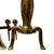 Antique Federal Cannonball Solid Brass Fireplace Andirons & Damper Hook For Sale - Image 4 of 6