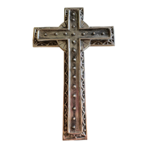 1950s Silver Plated Wall Cross. Made by International Silver Co. Decorative Mid-Century Decor.