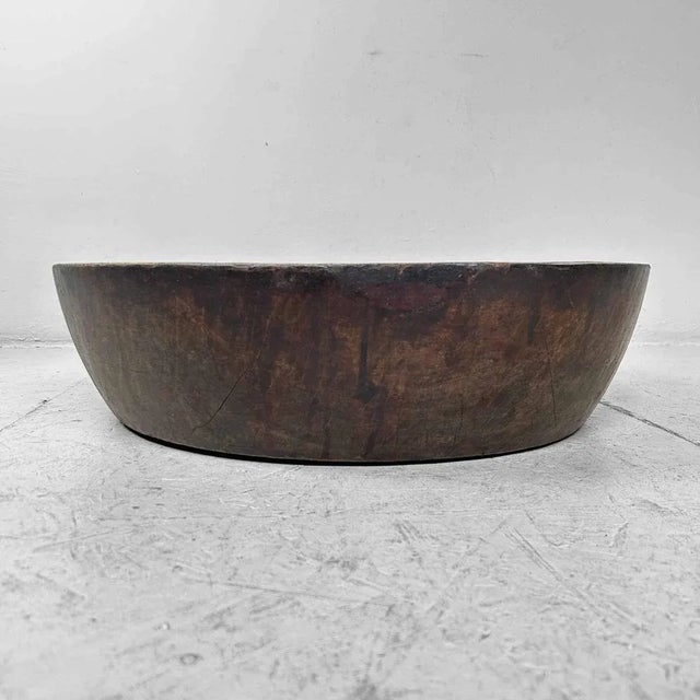 Boho Chic Large Wooden Dough Bowl Japan, 1920s For Sale - Image 3 of 11