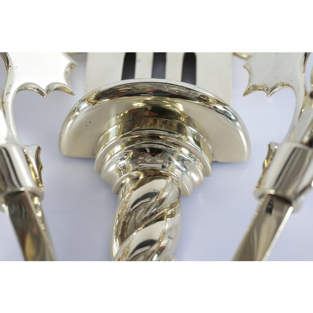 Art Nouveau Wall Lights in Brass in the style of Thorvald Bindesbøll, Denmark, 1900s, Set of 2 For Sale - Image 9 of 16