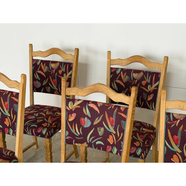 Wood Vintage Danish Oak Dining Chairs, 1960s, Set of 6 For Sale - Image 7 of 9