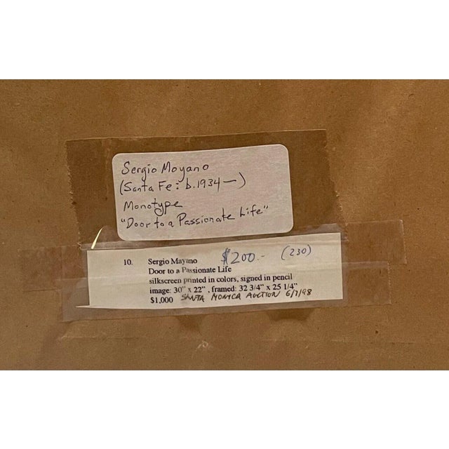 Original Sergio Moyano 'door to a Compassionate Life' Abstract Monotype Painting For Sale - Image 12 of 12