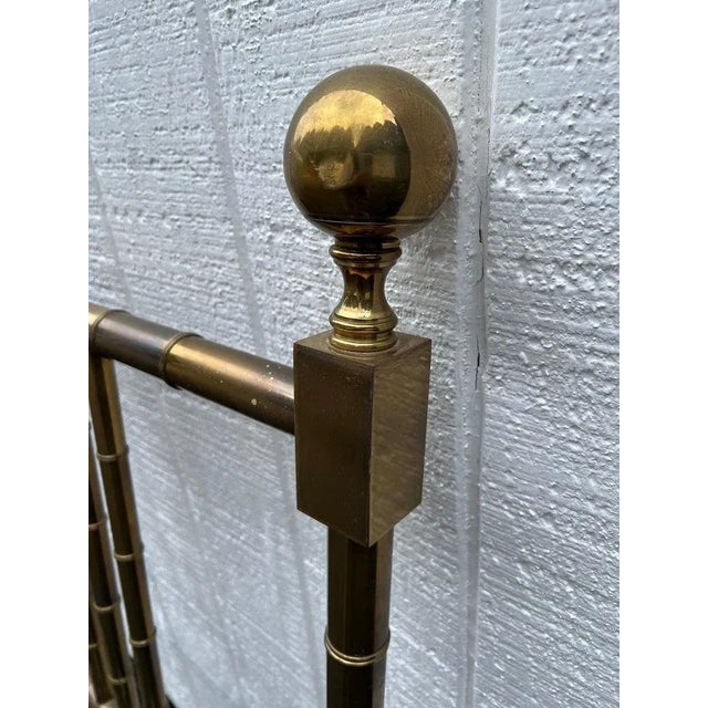 Mastercraft Faux Bamboo Brass King Headboard For Sale - Image 9 of 13