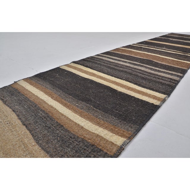 1960s Organic Anatolian Kurdish Stripe Runner For Sale In Phoenix - Image 6 of 10