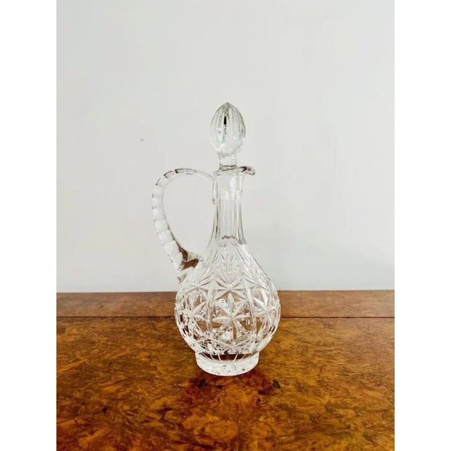 Glass Antique Edwardian Cut Glass Ewer, 1900s For Sale - Image 7 of 7