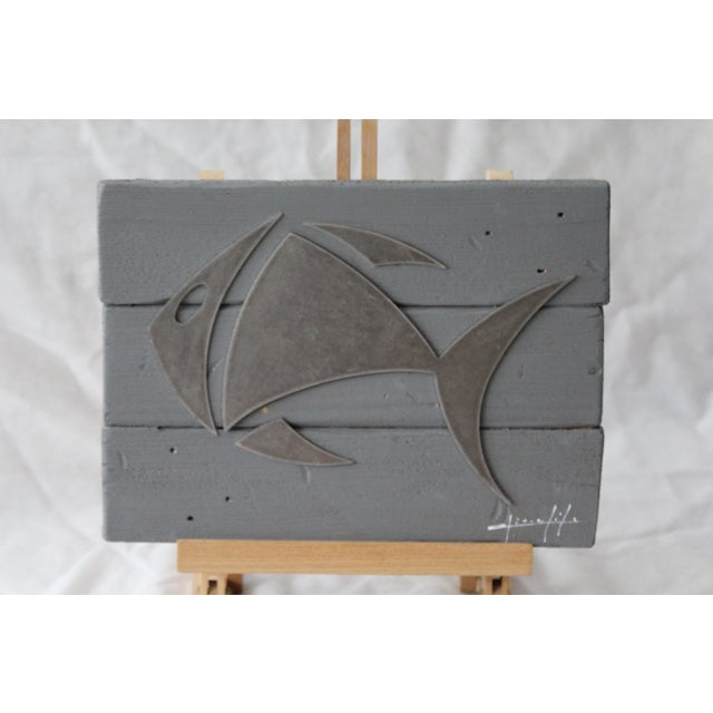 Metal Fish Skeleton Wall Decor by French artist Giorgi Bar Men's Cave Signed by Jean-Claude Giorgi French artist. Relief...