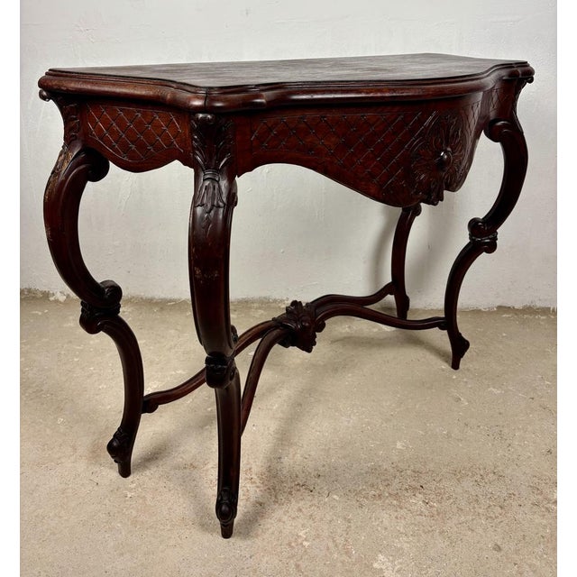 Italian Rococo Style Carved Console Table, Early 20th Century For Sale - Image 11 of 15