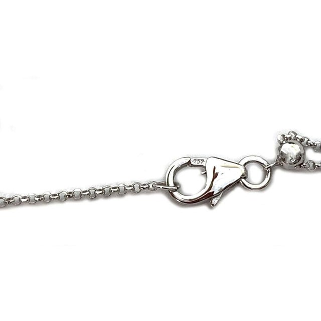 Gemstone Mid 20th Century Diamond Turquoise Sapphire 18k White Gold Evil Eye Pendant Necklace For Sale - Image 7 of 8