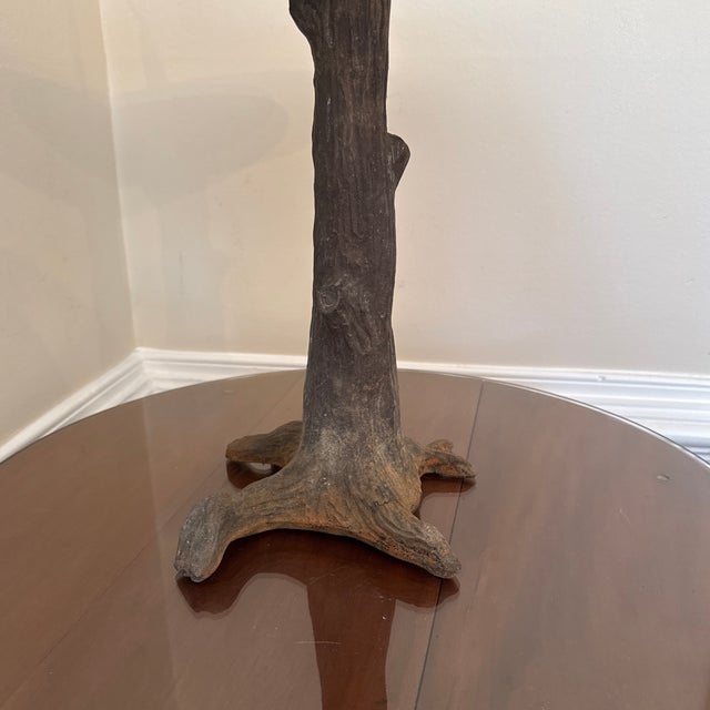 Vintage Mid-Century Modern Solid Bronze Garden Sundial on Root Base For Sale - Image 9 of 12