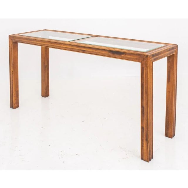 Widdicomb Manner Modern Wood and Glass Table, 1980s For Sale - Image 4 of 10