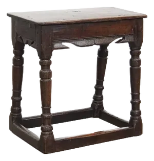 Antique English Oak Joint Stool or Side Table, 17th Century