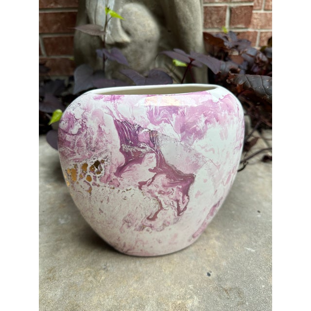 This striking studio pottery vase by Sascha Brastoff features his signature mid-century modern artistry, with a vibrant...