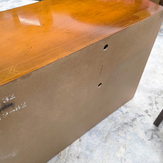 Vintage Ethan Allen Hollywood Regency Chinoiserie Stereo Bar Cabinet, Hand-Painted Chinese Landscape For Sale - Image 10 of 18