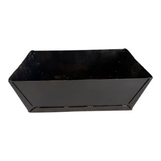 Mid 20th Century Hand-Forged Riveted Iron Trough Vessel in Blackened Steel Finish For Sale