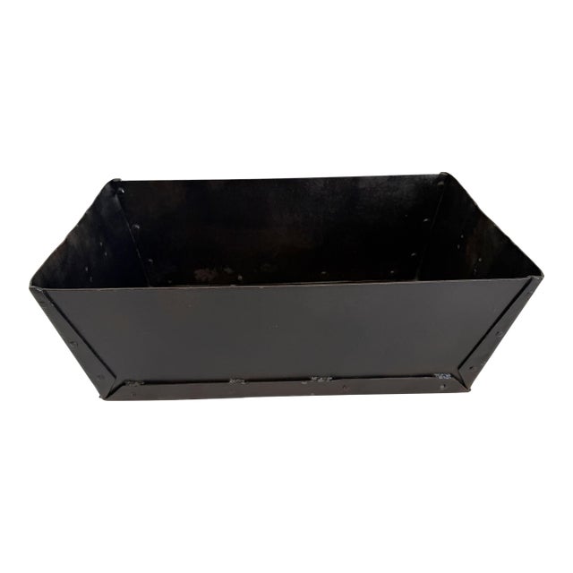 Mid 20th Century Hand-Forged Riveted Iron Trough Vessel in Blackened Steel Finish For Sale