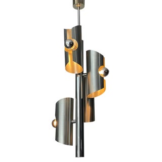 Silver Lamp with 4 Top Bulbs For Sale