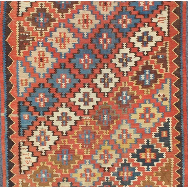 Antique Caucasian Kuba Kilim, rug , country of origin / type: Caucasus / Kilim, circa Early-20th Century. Measures: 4'8 x...