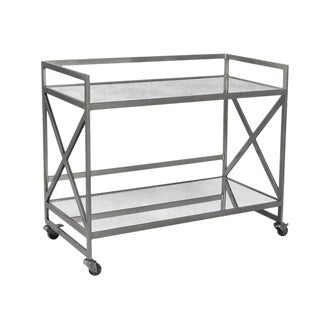 Nickel Bar Cart For Sale