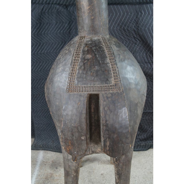 Mid 20th Century Monumental Baga Nimba Guinea African Tribal Shoulder Mask Headdress 71" For Sale - Image 6 of 12