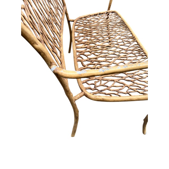 Late 20th-C. Faux Bois Metal Garden Bench or Settee For Sale - Image 16 of 16
