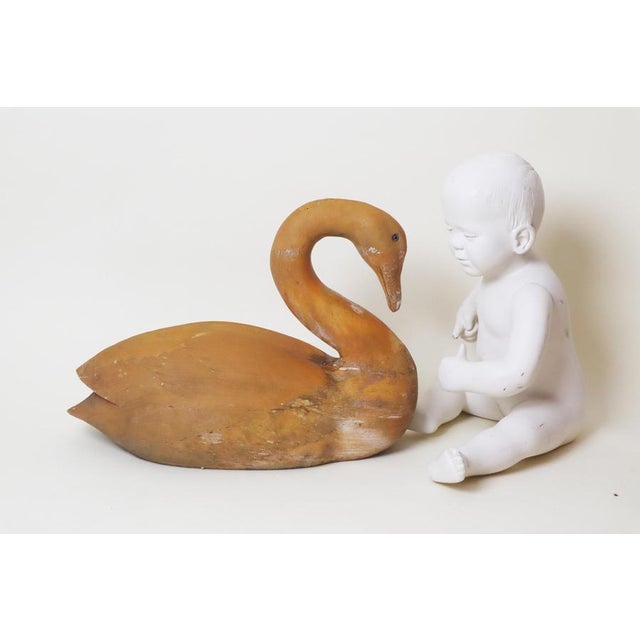 Life-Size Wooden Swan, 1970s For Sale - Image 10 of 17
