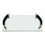 Rectangular Glass Tray with Bone Handles & Silver Plate Fittings & Feet For Sale