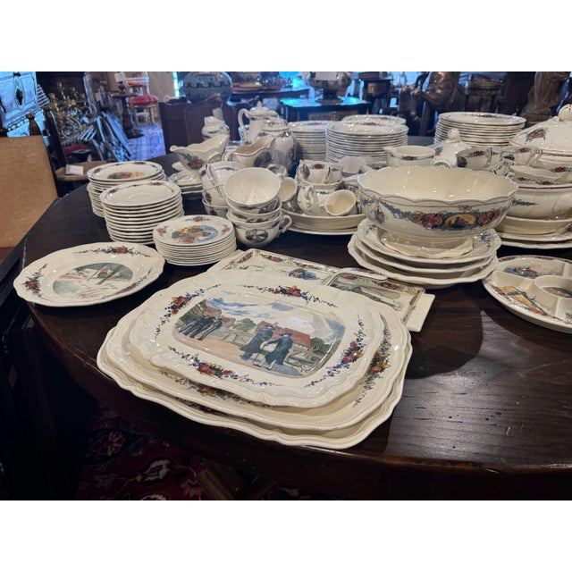 Early 20 Century French Porcelain Dinnerware, About 208 Pieces Signed H. Loux For Sale - Image 9 of 13
