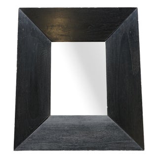Vintage Wall Mirror in Thick Oak Frame, 1940s For Sale