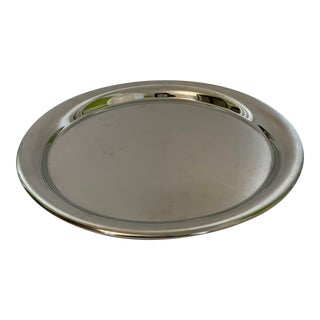 1970s Vintage Cartier Polished Pewter Tray in Original Red Presentation Box For Sale
