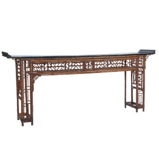 Chinese Bamboo Altar Table For Sale