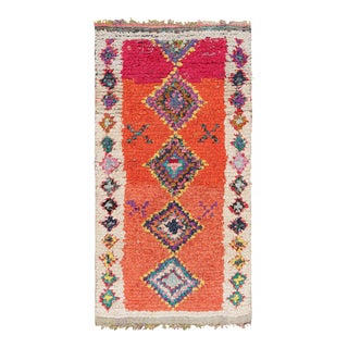 Vintage Moroccan Runner With Polychromatic Diamond Medallions, From Rug & Kilim For Sale