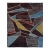 Modern Abstract Handmade Wool Rug in Burgundy and Blue For Sale