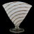 Beautiful vintage Murano hand blown white and copper ribbons with gold flecks Italian art glass fan shaped flower vase....