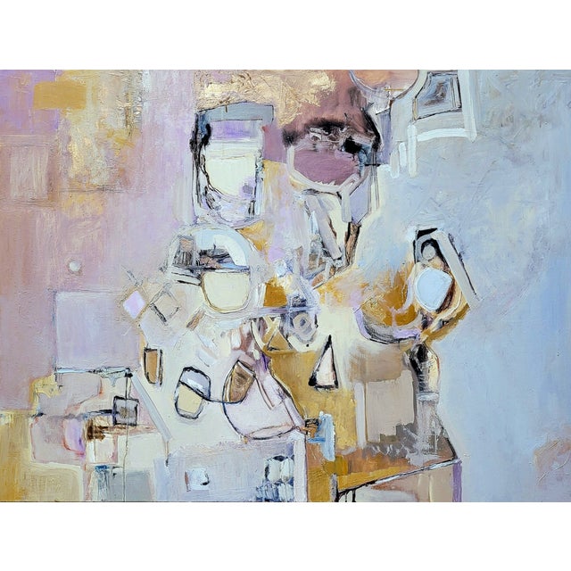 Large horizontal modern oil painting. Contemporary Abstract Expressionist Oil Painting By Lynn Christian 2025. Measuring...