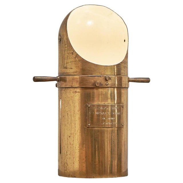 Ship Binnacle Table Lamp in Patinated Brass from H. Hughes & Son, 1920s For Sale - Image 10 of 10