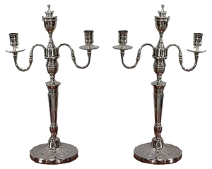 Silver Bronze Candelabra, 1960s, Set of 2